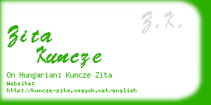 zita kuncze business card